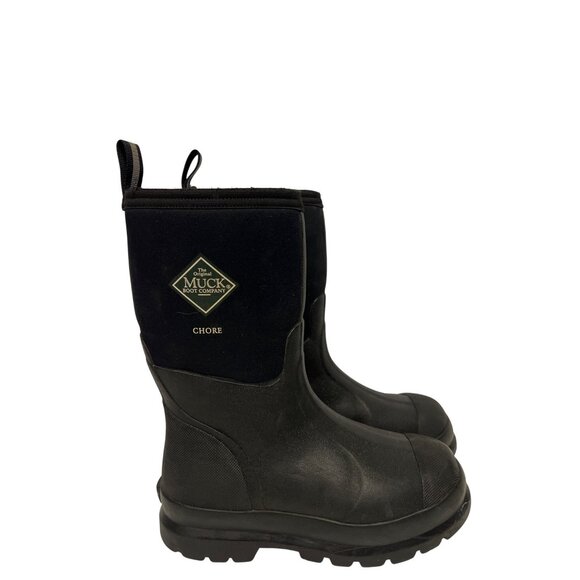 The Original Muck Boots Chore Black Waterproof Pull On Men's 5 Women's 6 - Picture 1 of 8